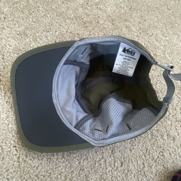 REI Co-op Green  Screeline Hat Cap Hiking Outdoor Foldable Moisture-Wicking - Picture 5 of 6